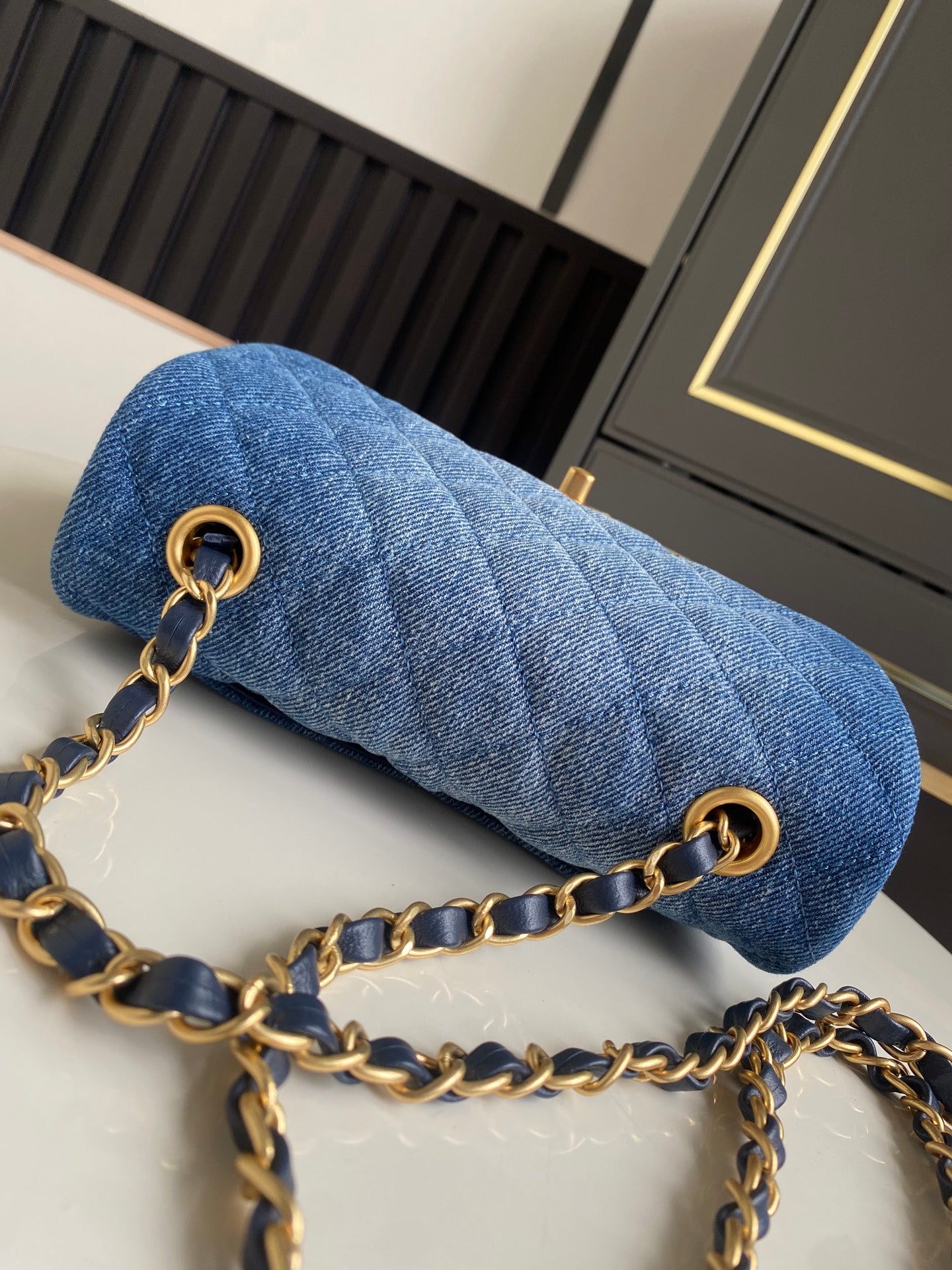 Chanel 2026 Denim Washed Flap Bag Blue Cotton Leather
