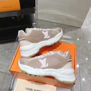 LV Run 55 Sneaker 50mm Brown Pink Polyester Mesh Fabric