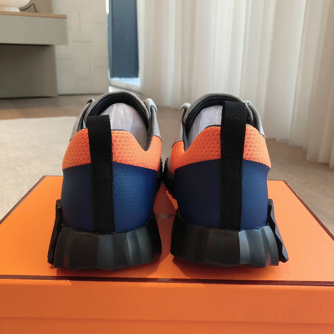 HM Men's 25 Bouncing Sneaker Orange Mesh Cowhide 639251