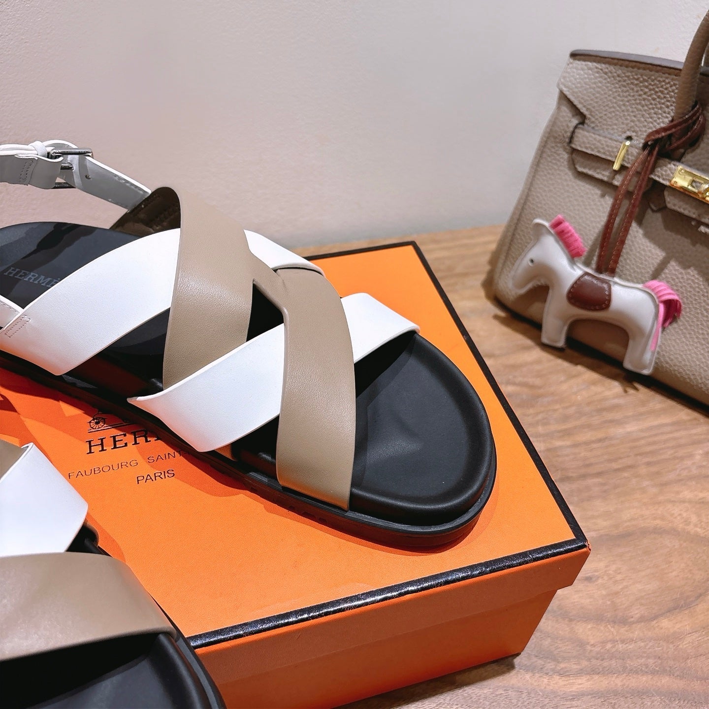 HM 25 Heracles Sandal White Nude Calfskin