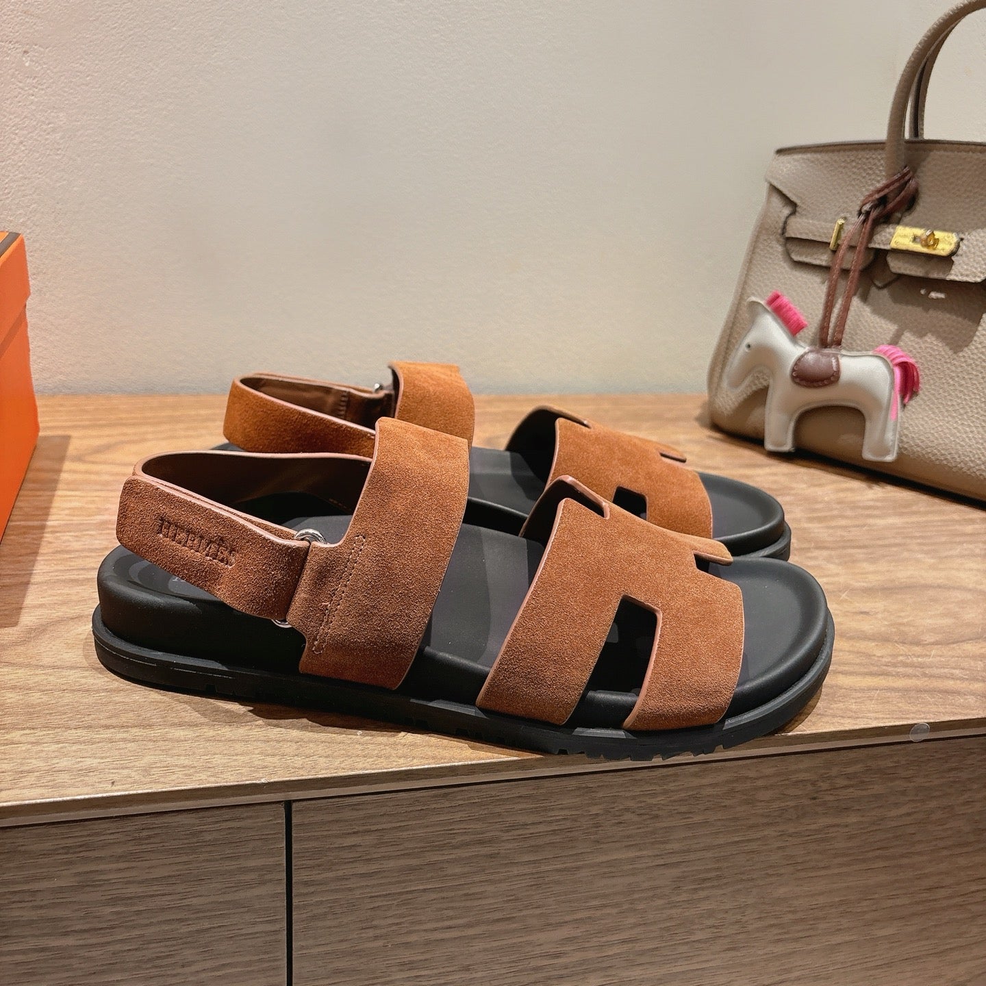 HM Men's 25 Genius Sandals Brown Suede 651347