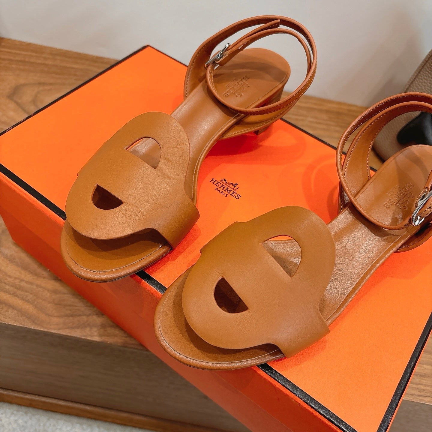 HM 26ss High Heel Sandal 50 Camel Brown Calfskin 638411