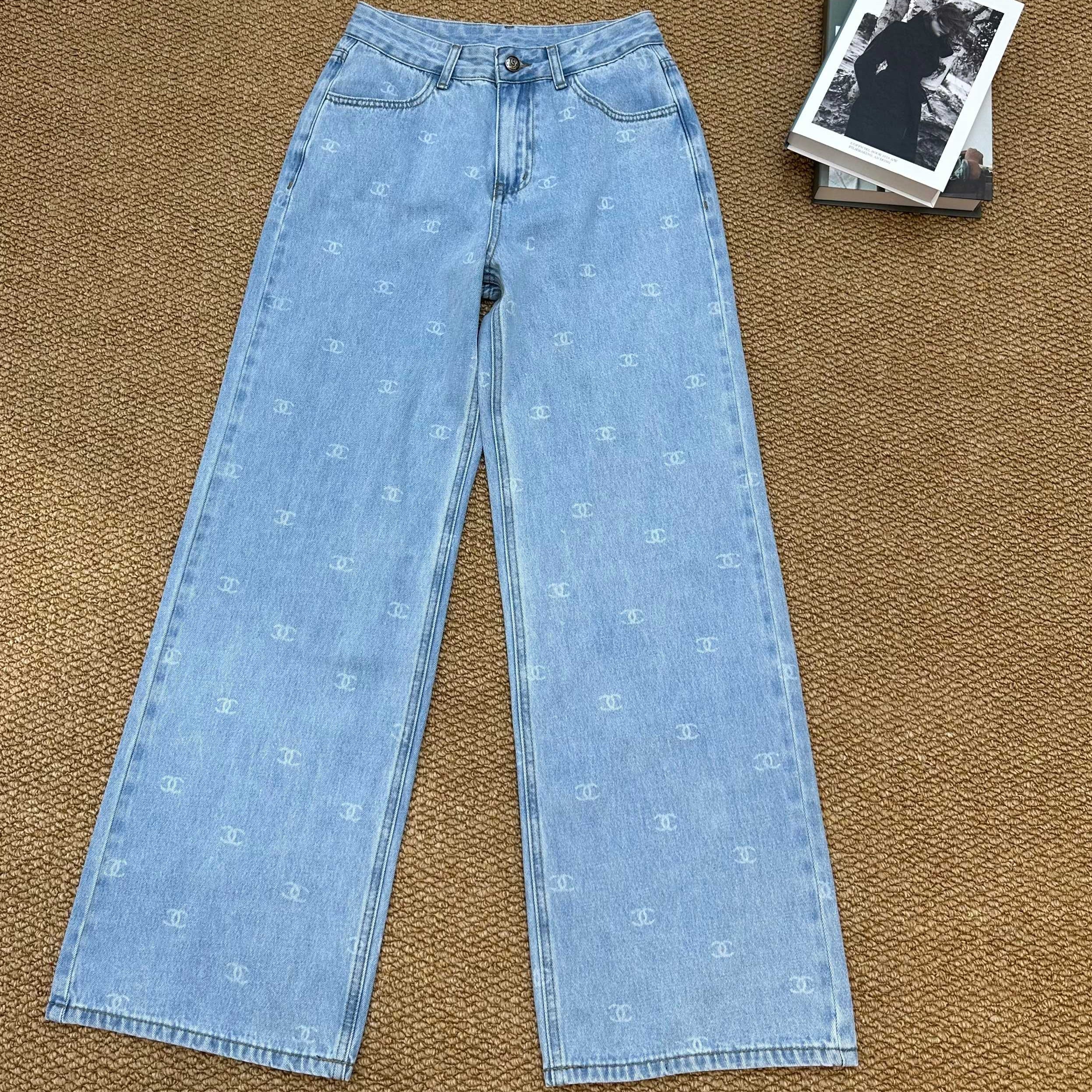 Chanel 2026 Trousers Jean Light Blue Cotton 401621