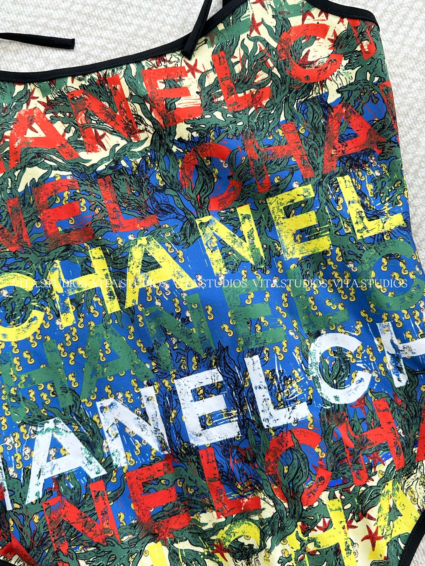 Chanel 2026 One Piece Swimsuit Seaweed Letter Polyester 470150