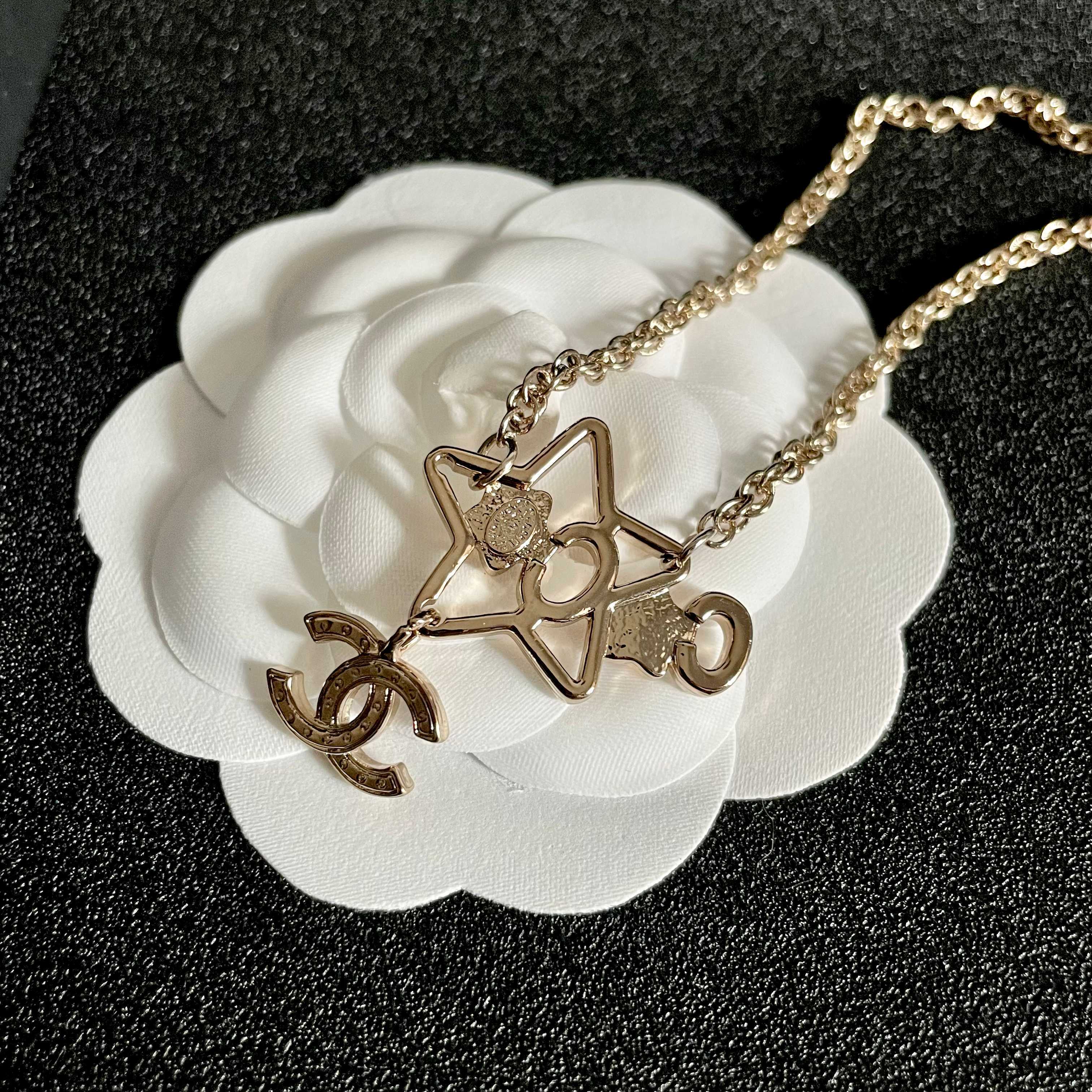 CC Vintage  Double C Star Gold Diamond Necklaces