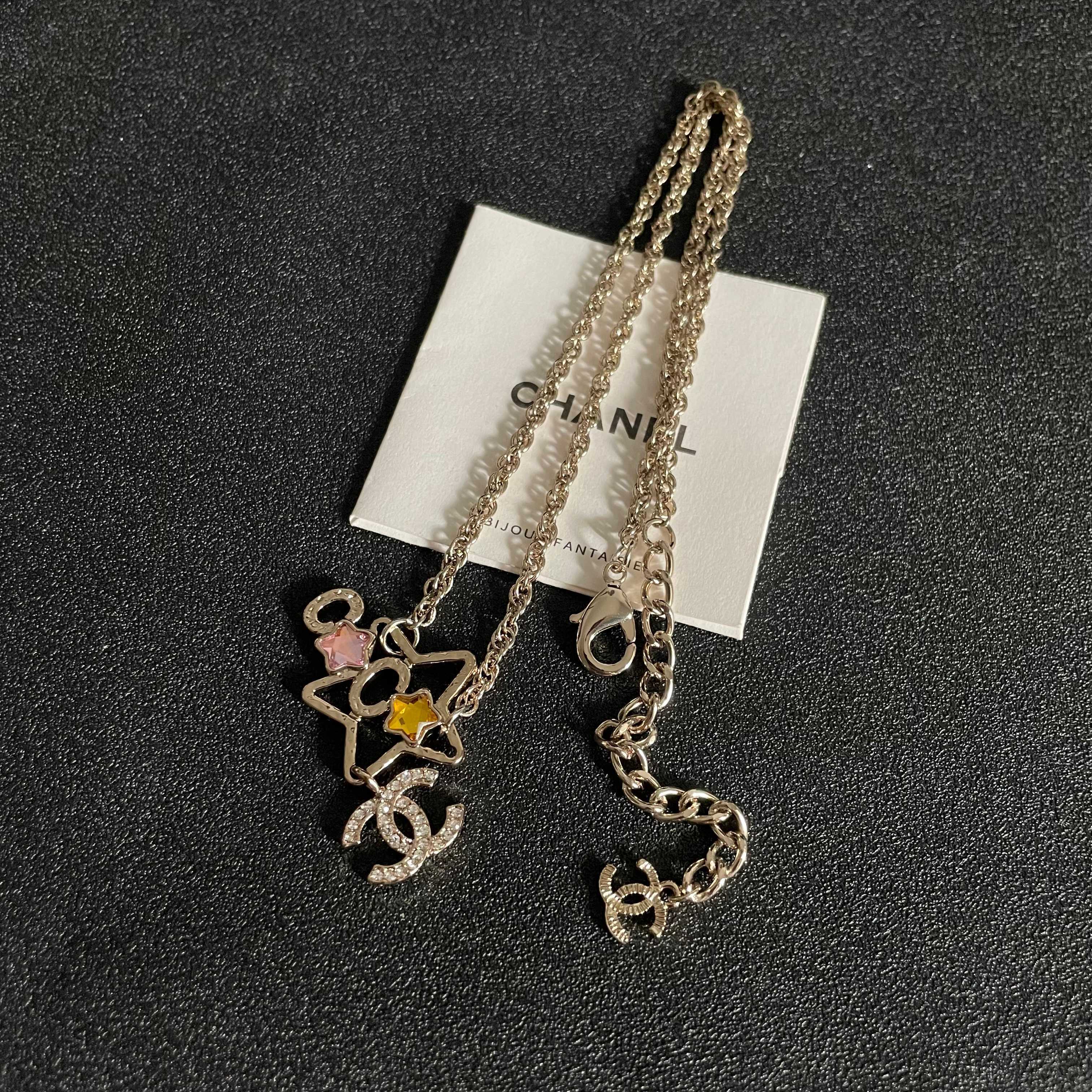 CC Vintage  Double C Star Gold Diamond Necklaces