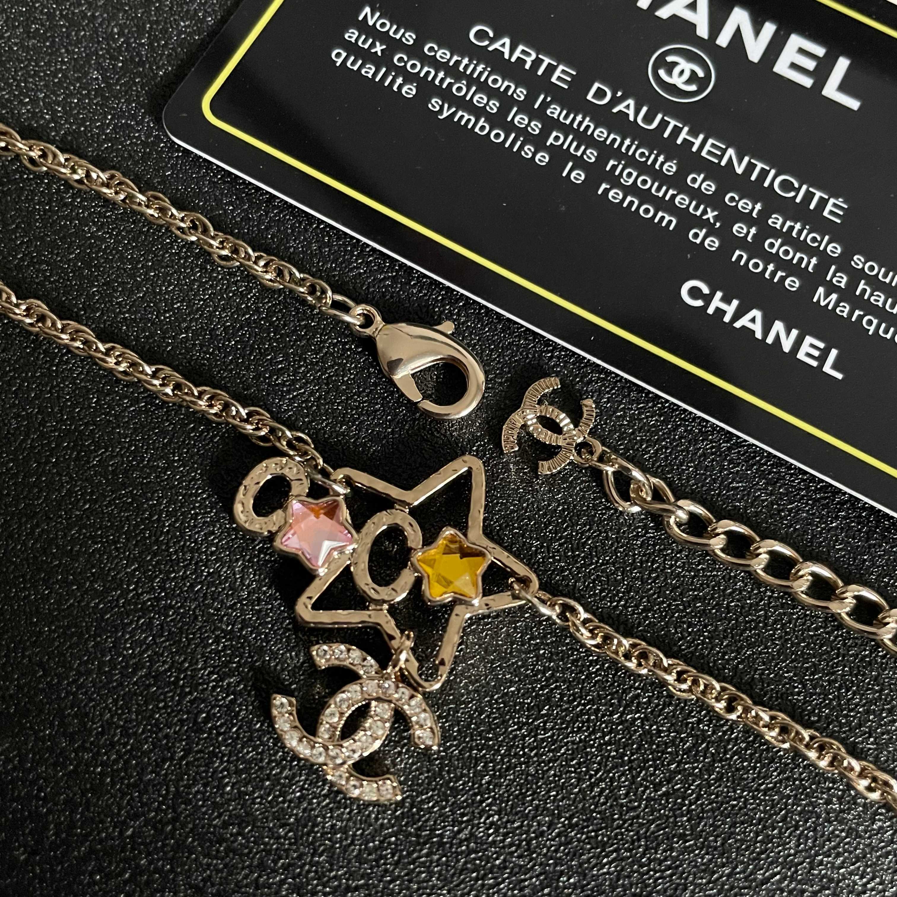 CC Vintage  Double C Star Gold Diamond Necklaces
