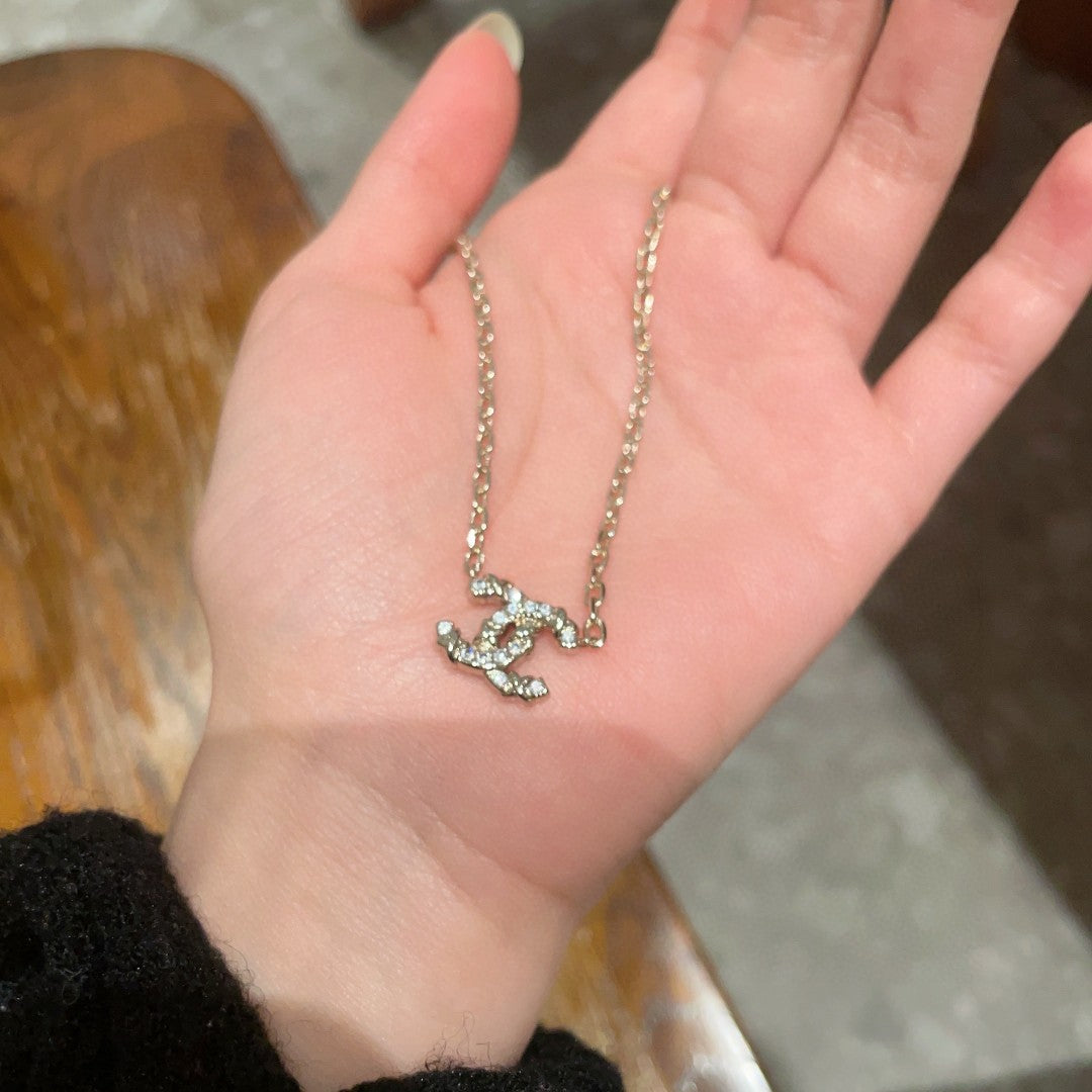 CC Vintage  Double C Gold Diamond Necklaces