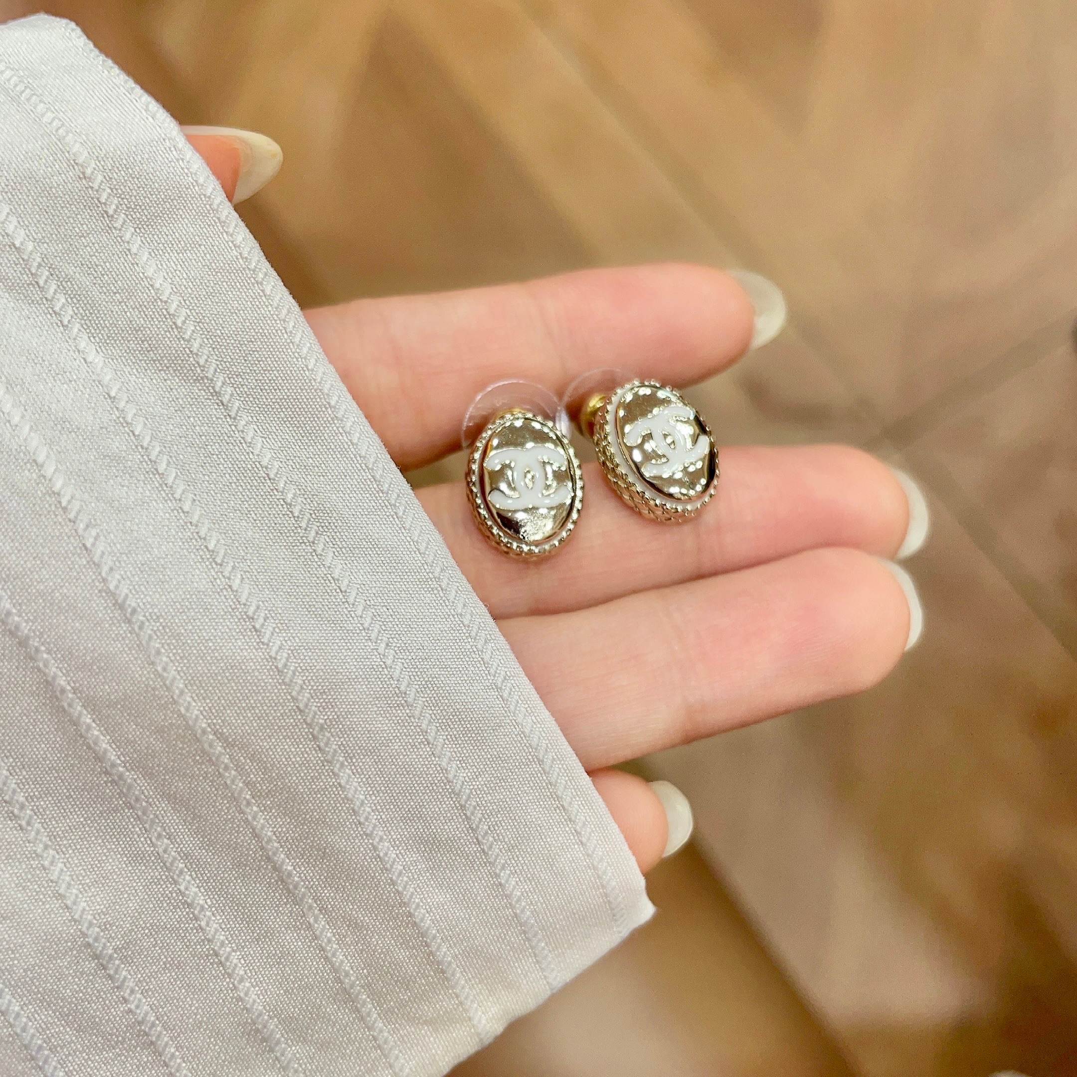 CC Vintage Double C Gold Earrings