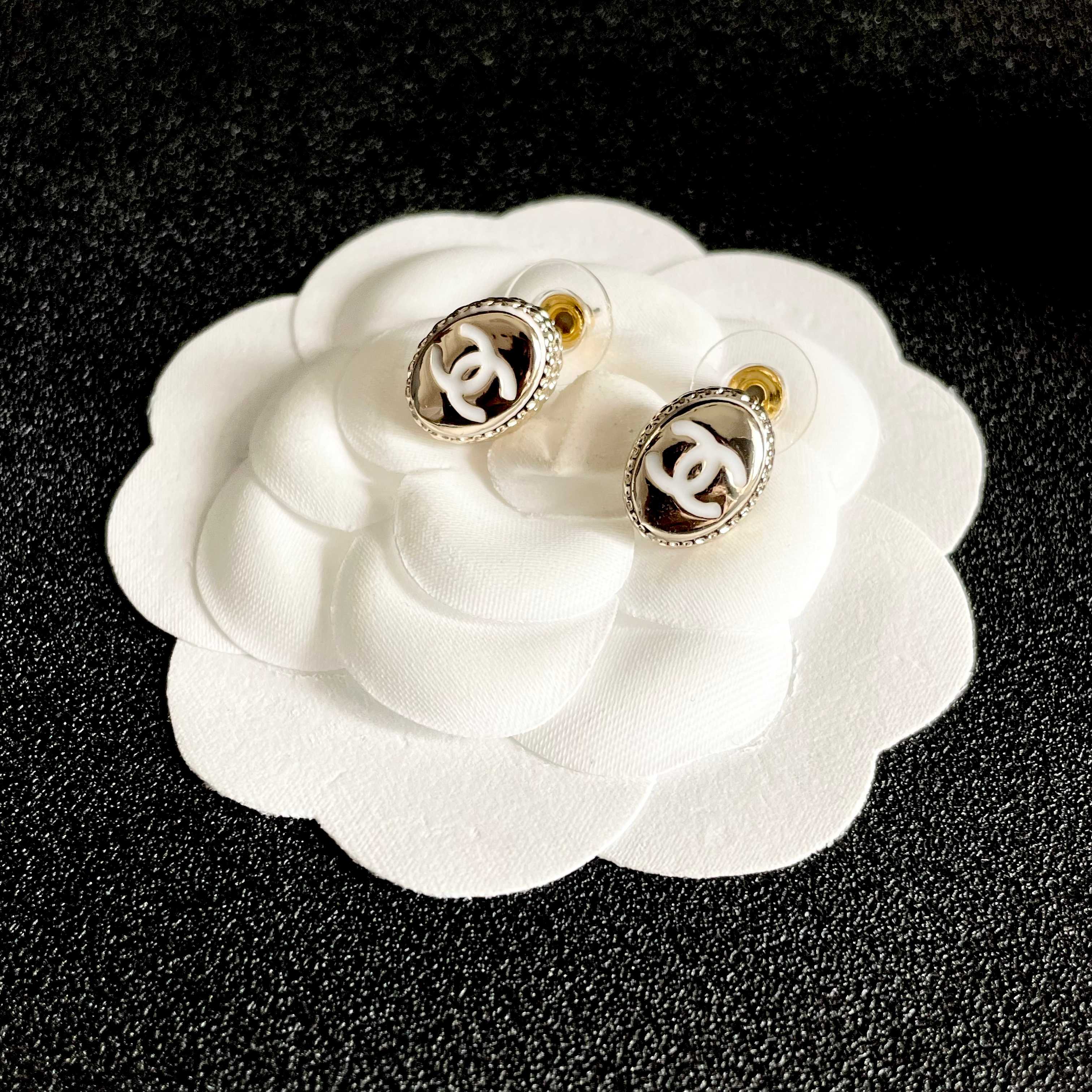 CC Vintage Double C Gold Earrings