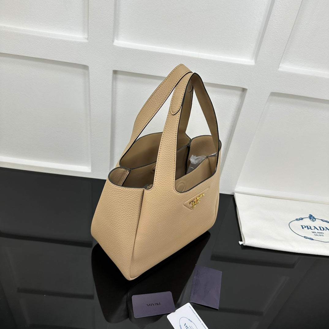 Prada 2026 Tote Bag Beige Calfskin