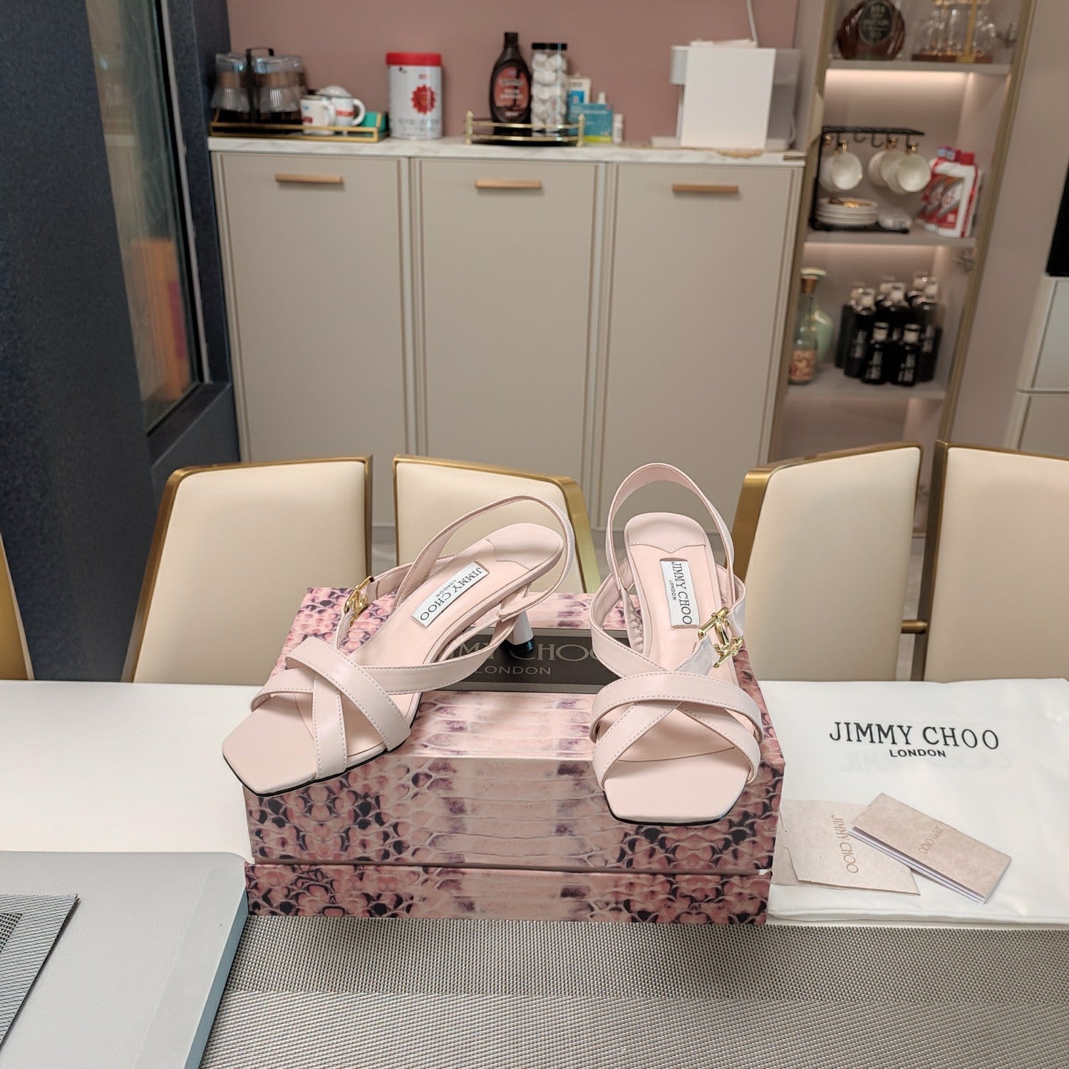 Jimmy 25 Jess Sandals Pale Pink Leather 240098