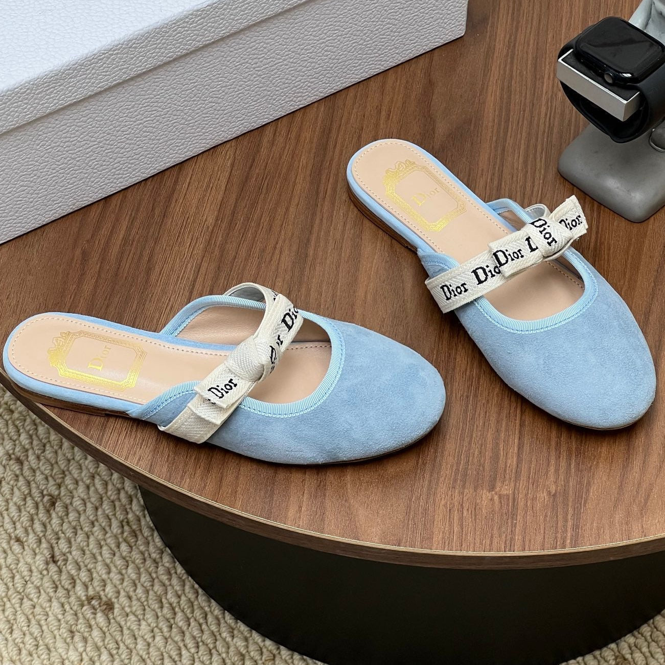 Dior 2026 J'Adior Mule Blue Velvet Cowhide 846582