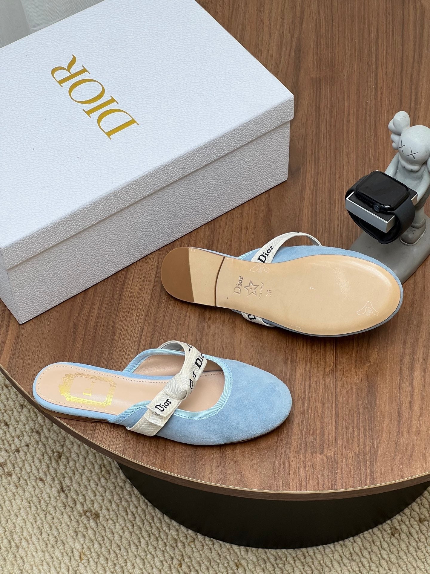 Dior 2026 J'Adior Mule Blue Velvet Cowhide 846582