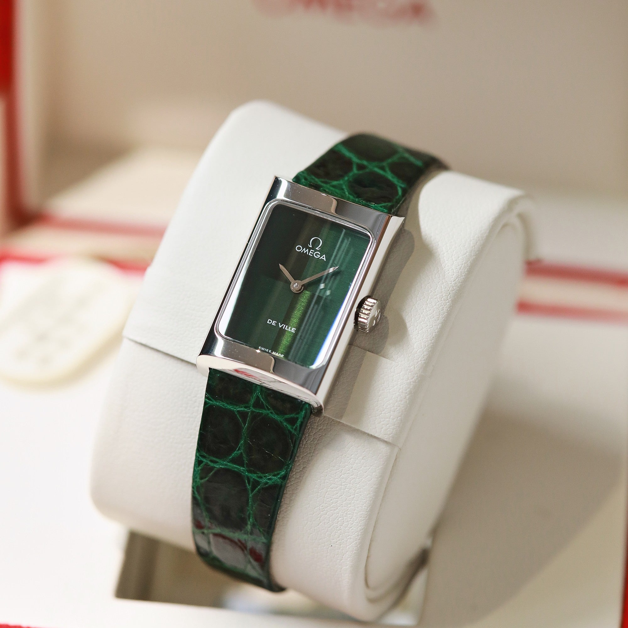 Omega De Ville 26.12mm Silver Green Dial