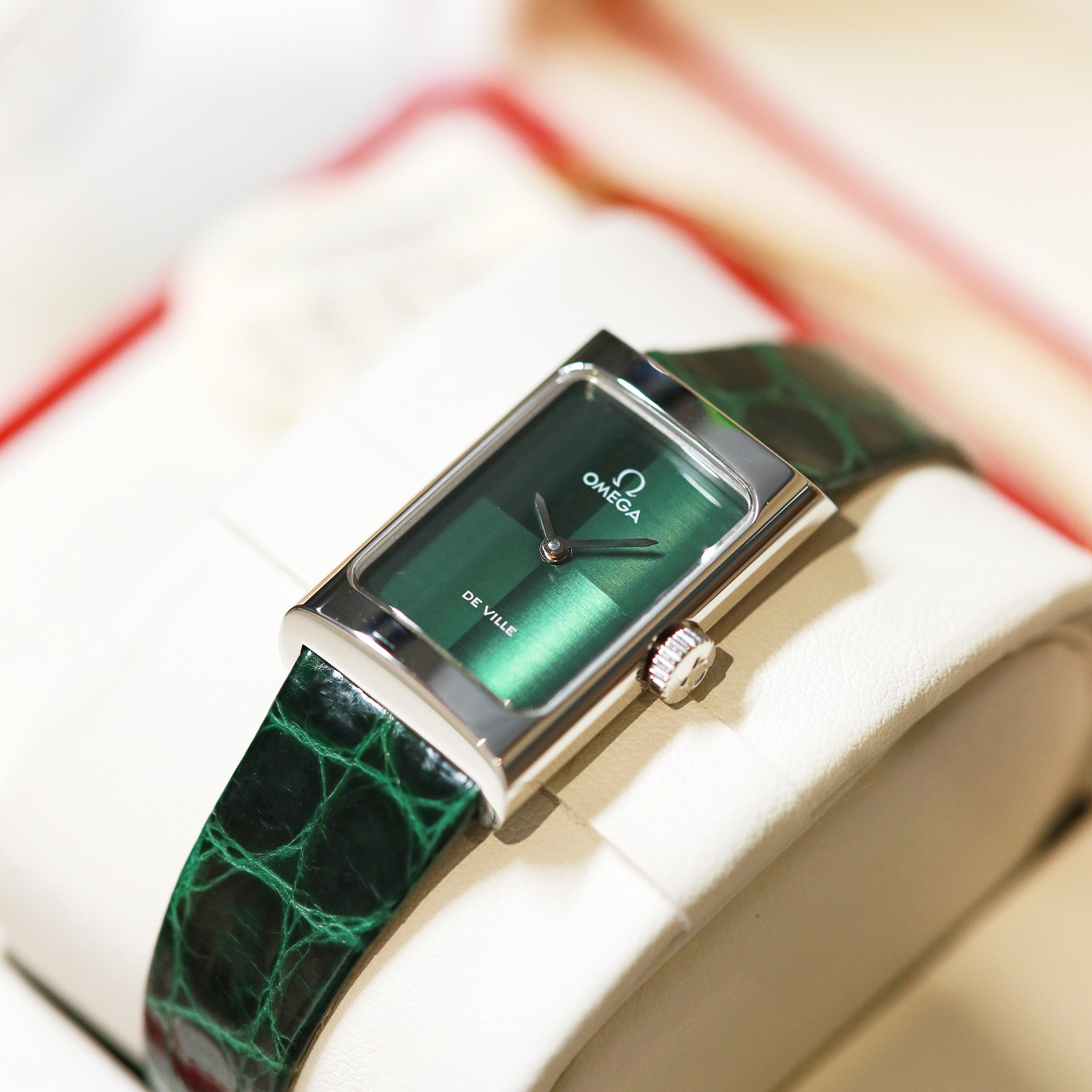 Omega De Ville 26.12mm Silver Green Dial