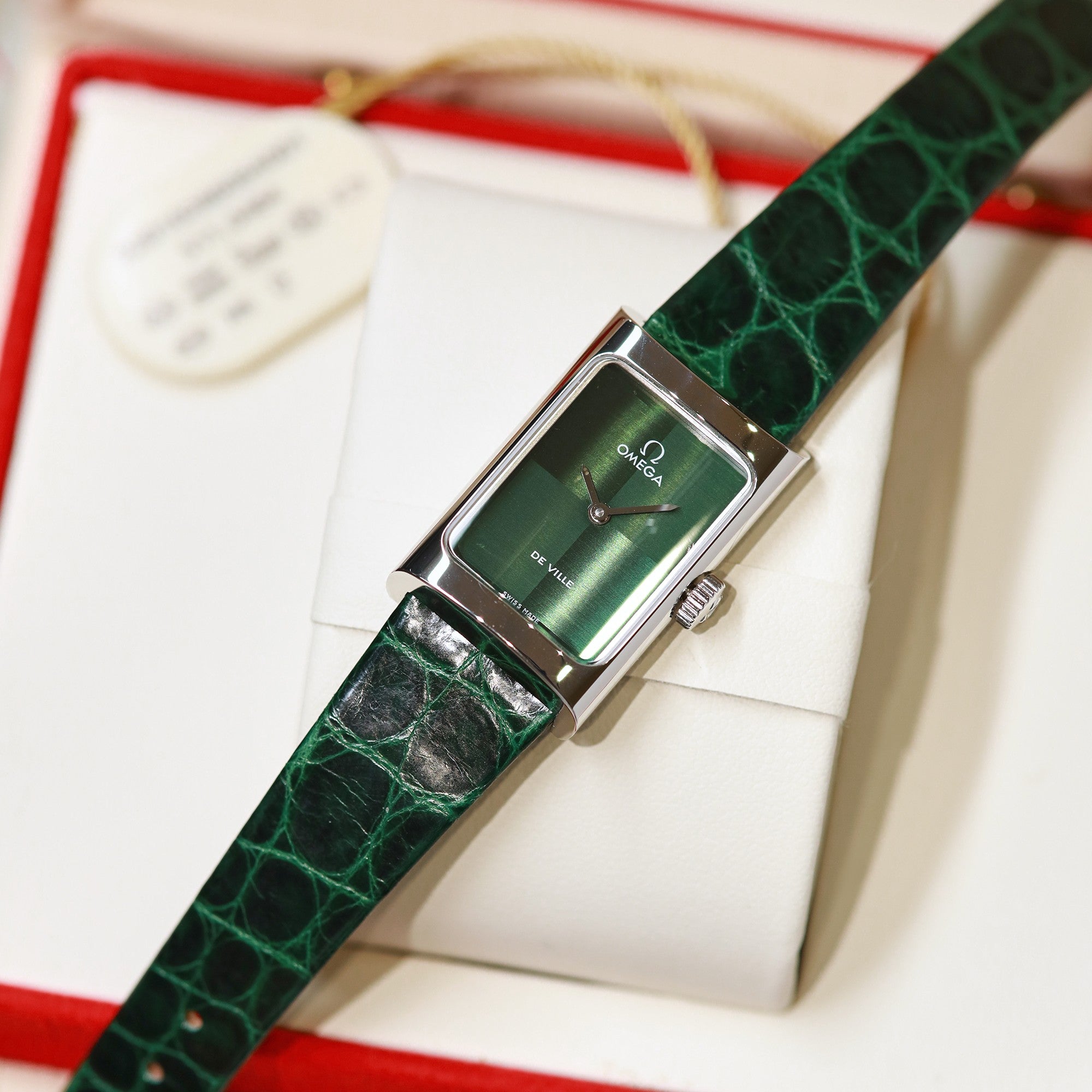 Omega De Ville 26.12mm Silver Green Dial