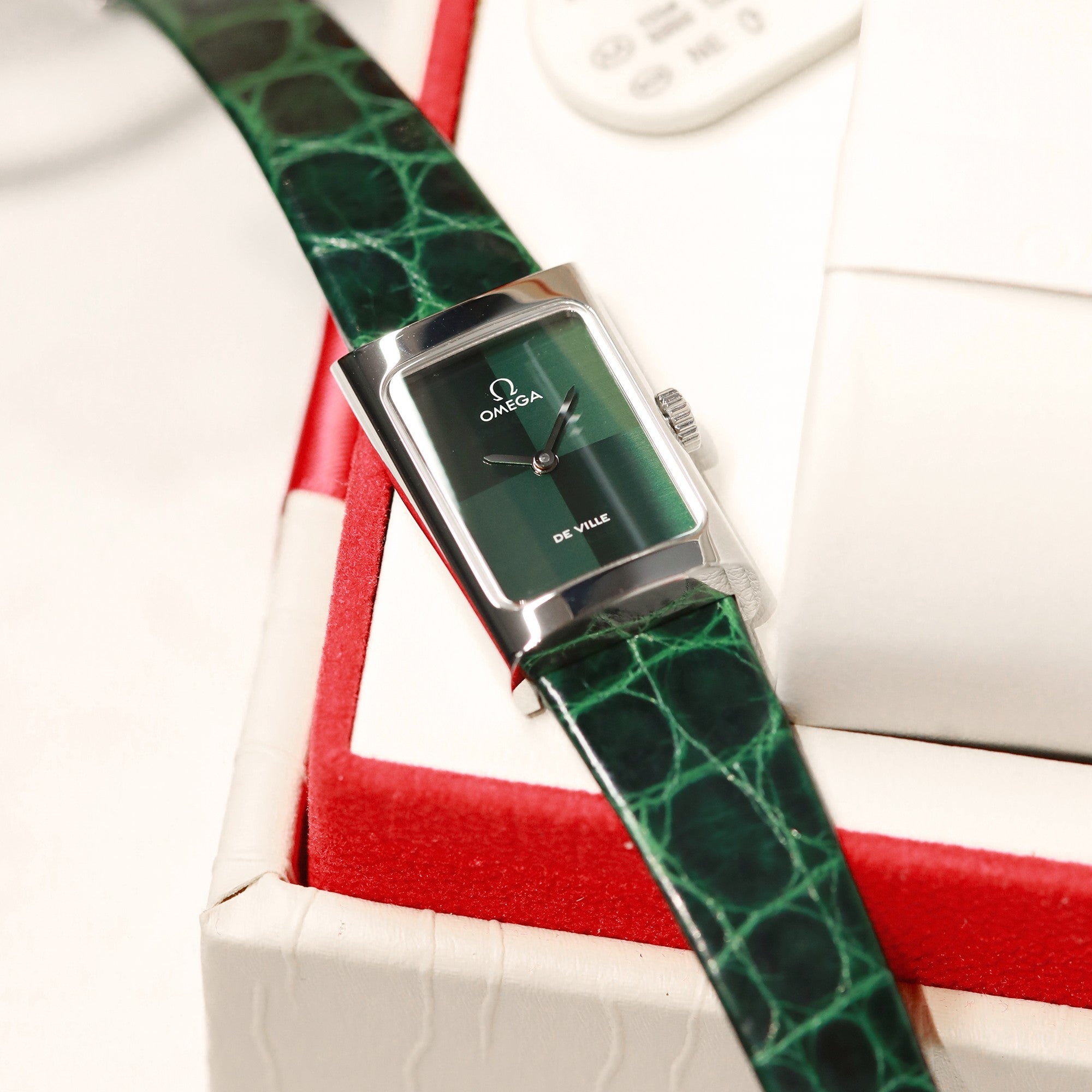 Omega De Ville 26.12mm Silver Green Dial