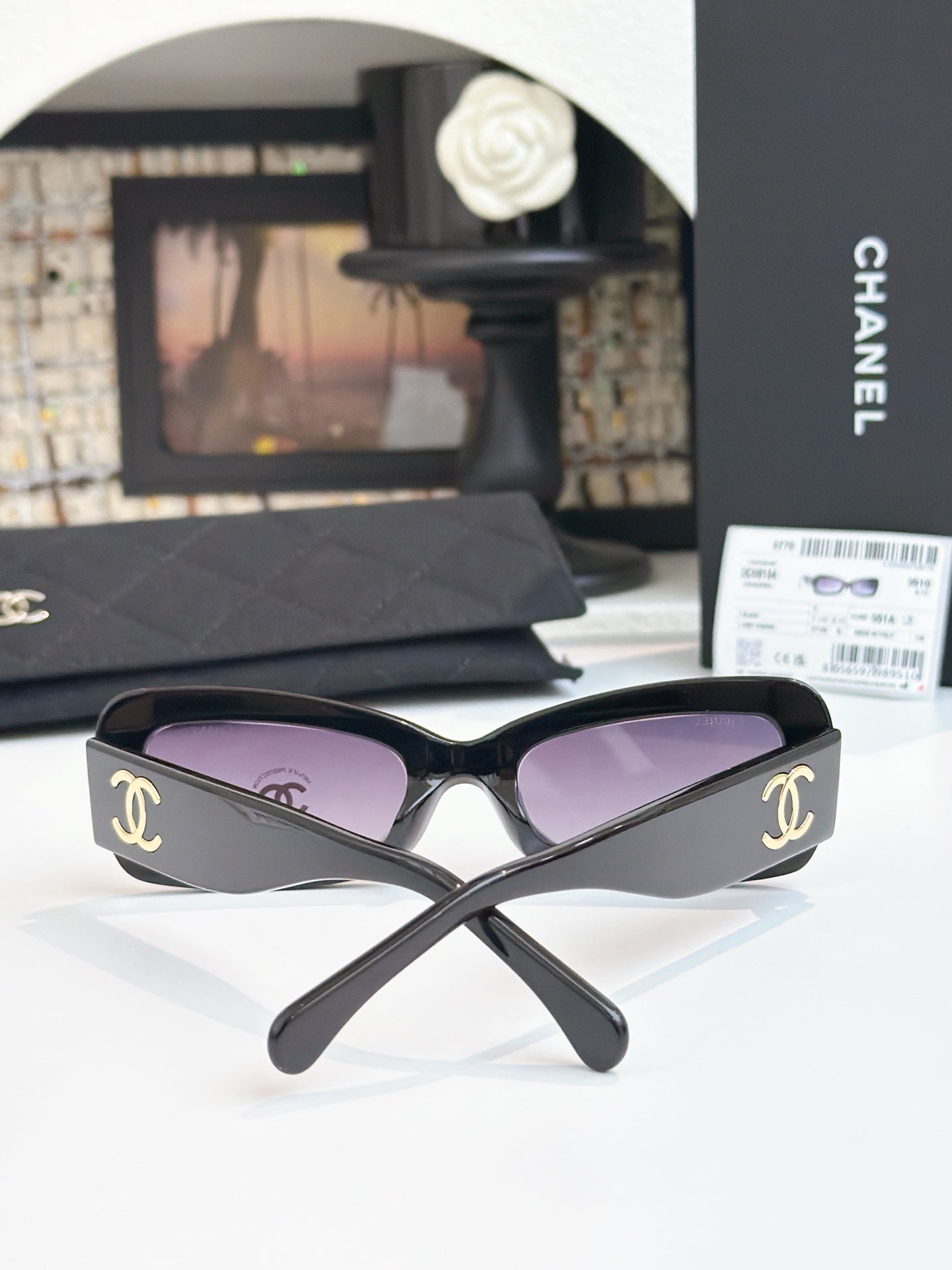 Chanel 2026 Butterfly Sunglasses Black Gradient Purple Acetate