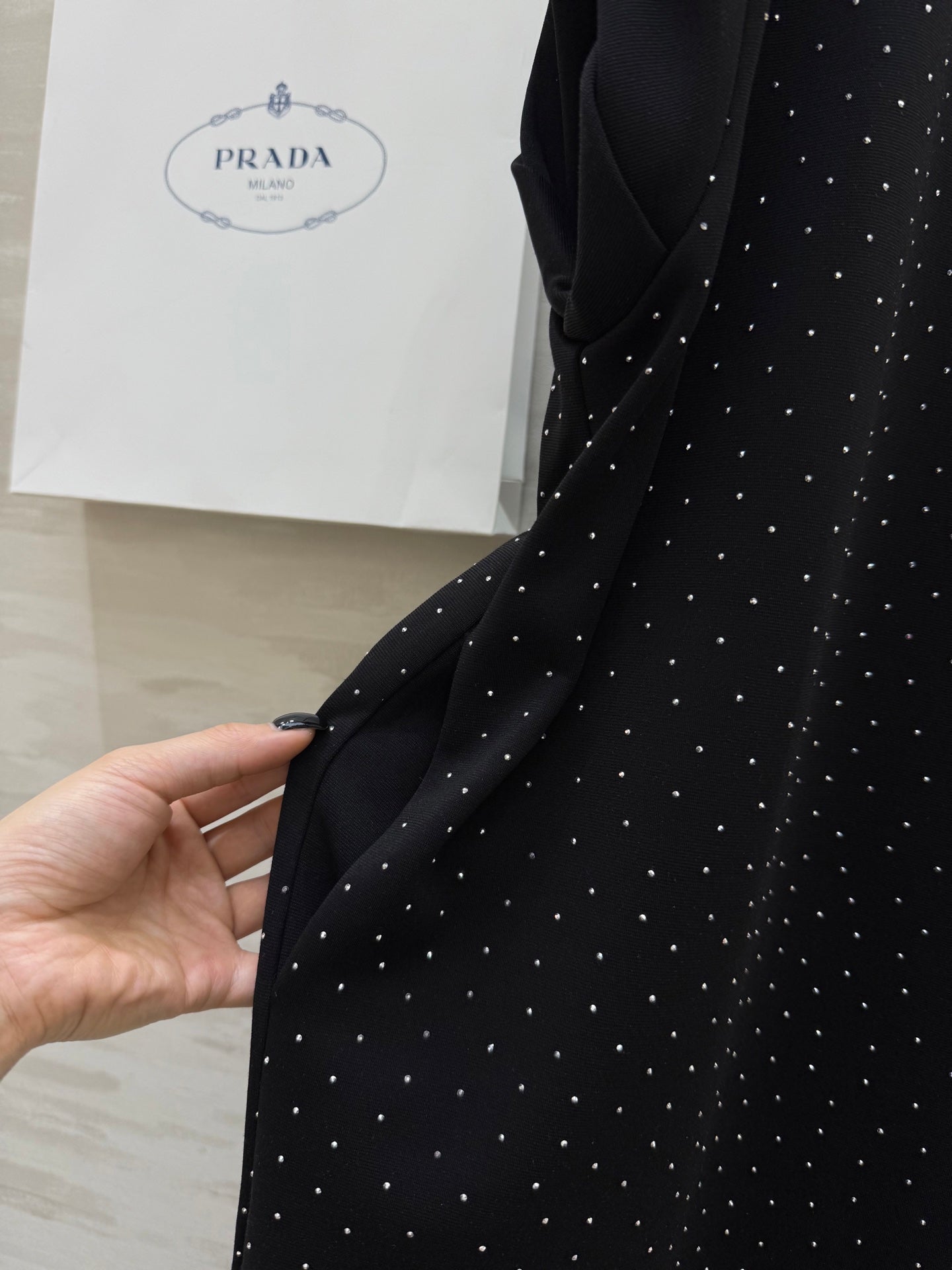 Prada 25 Diamond Dress Black Cotton