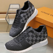 LV CLASSIC SNEAKER IN BLACK MIX WHITE LUMINOUS KNIT