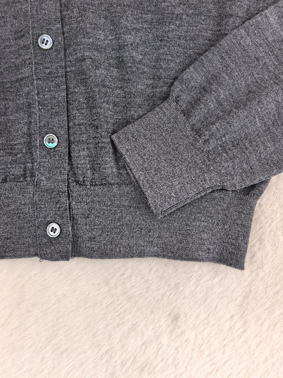 Miumiu 2026 Cardigan With Bow Tie Dark Grey Wool 837254