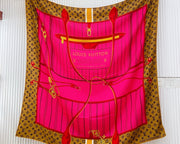 LV Double-sided Scarf 140cm Pink Camel Cashmere 971050