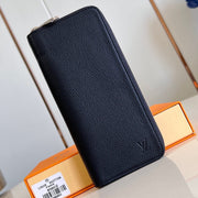 ZIPPY VERTICAL WALLET 20CM BLACK CALFSKIN
