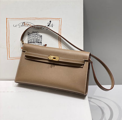 HM Kelly Elan 27cm Brown Leather Ghw