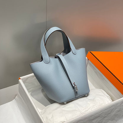 picotin lock togo leather silver hardware
