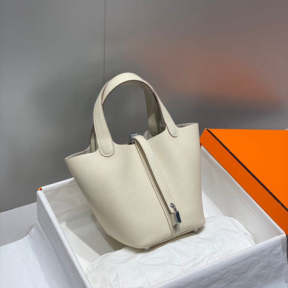 picotin lock togo leather silver hardware