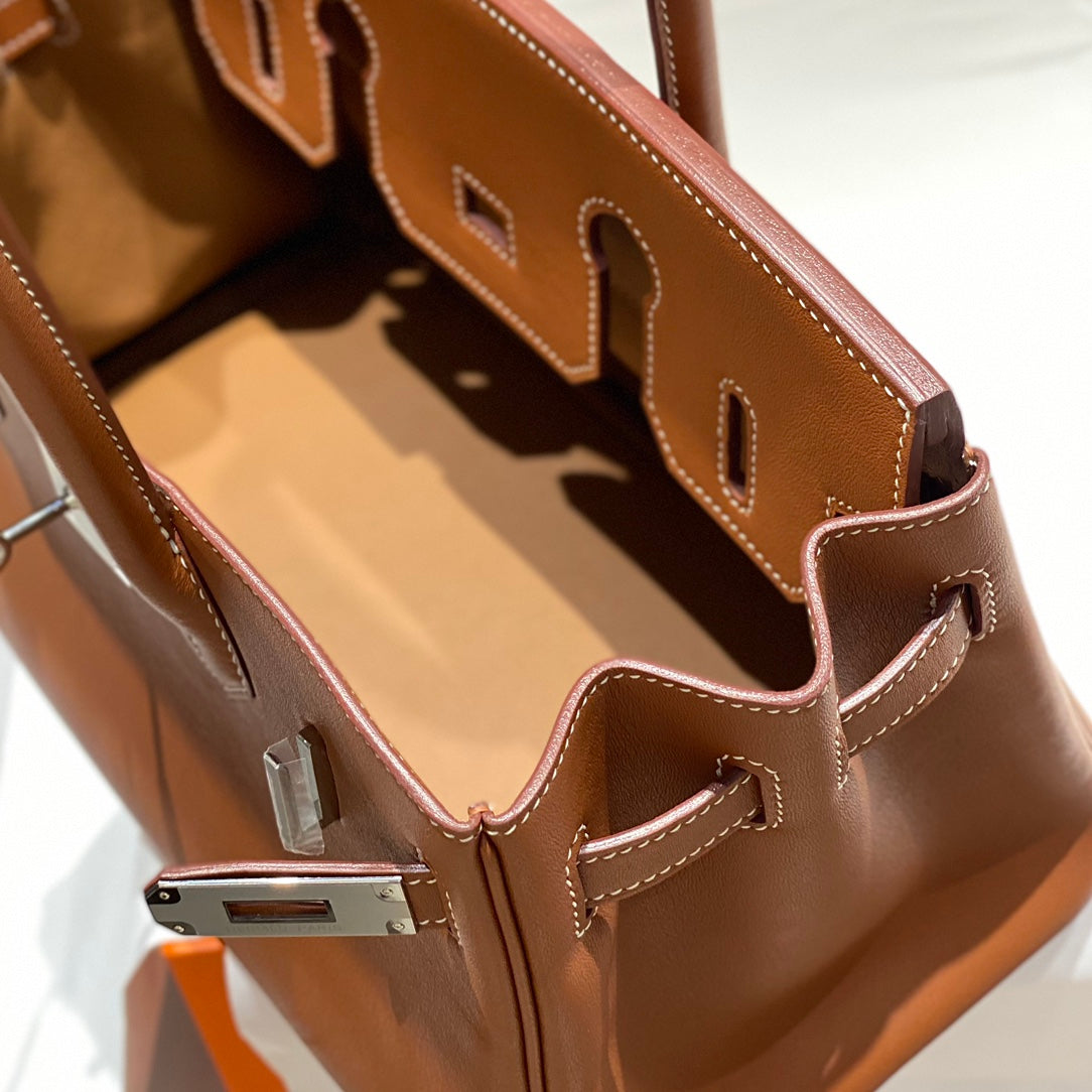 HM Shoulder Birkin 29 Yam Orange Leather 222354