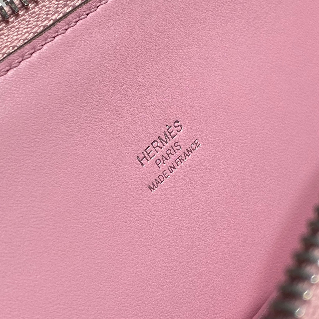 HM Bolide 25 Baby Pink Epsom Leather Silver Hardware 237423