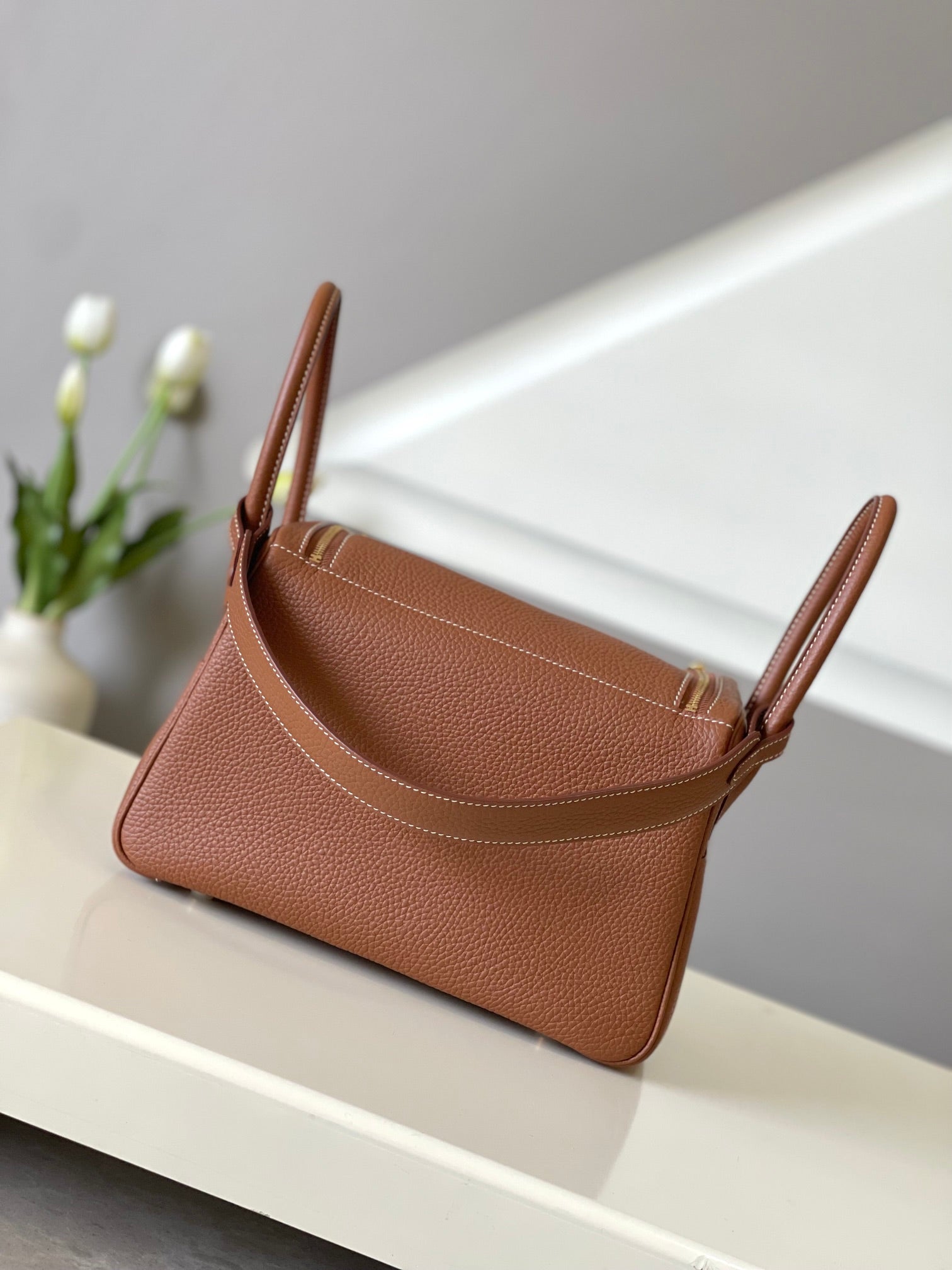 HM Mini Lindy 26cm Gold Clemence Leather