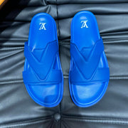 LV OASIS MULE IN COBALT BLUE CALFSKIN