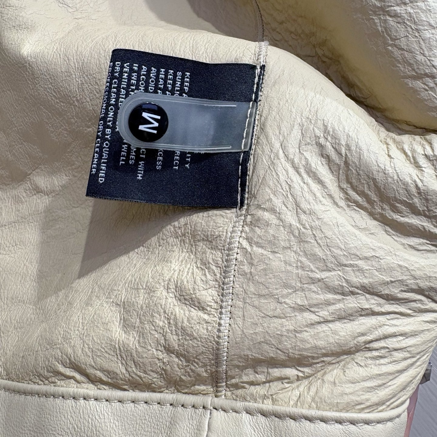 CD 25 Hooded Vest Leather And Fur Ivory White