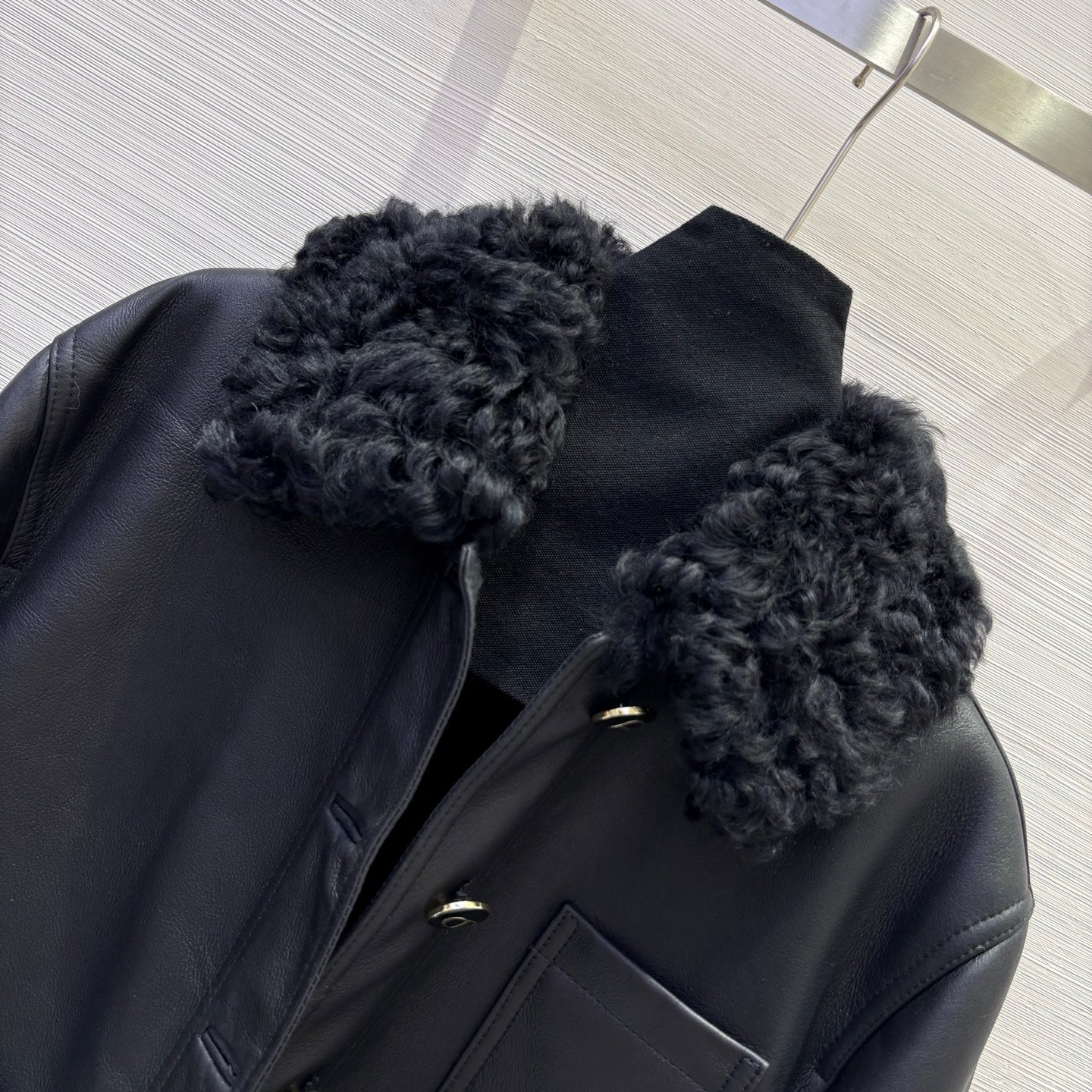 CD 25 Fur Leather Coat Black And Brown Earth