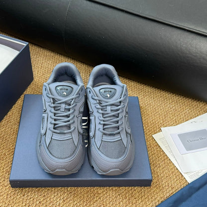 CD And Stone Island B30 Sneaker Blue Grey Cowhide And Polyester Mesh Fabric