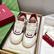 GG 26 Sneaker White Burgundy Red Green Cowhide 632870