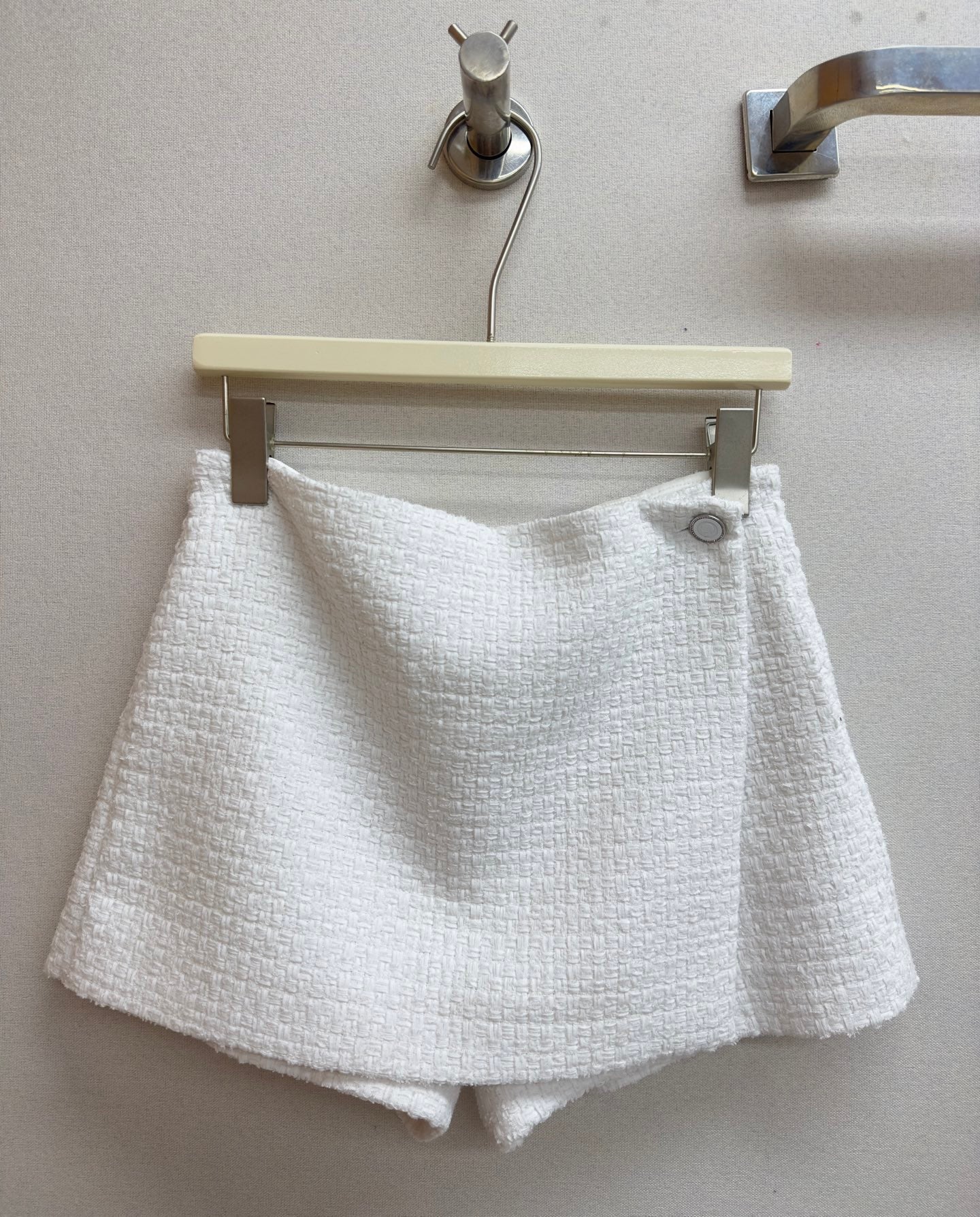 CC Tweed Pants Skirt White Cotton Polyamide 251832