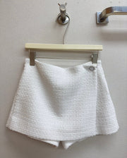 CC Tweed Pants Skirt White Cotton Polyamide 251832