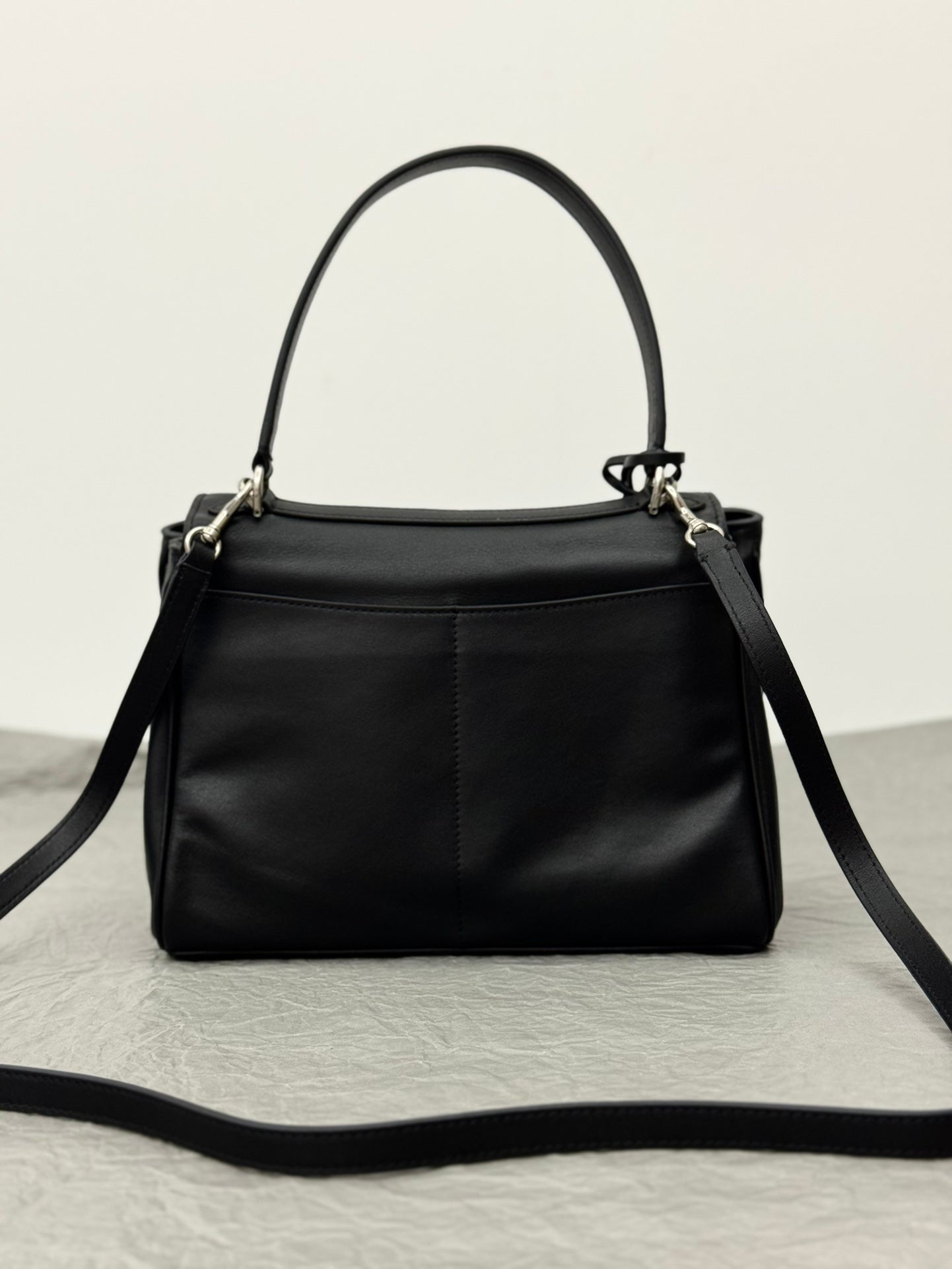 Balenciaga Small Rodeo Bag 29 Black Calfskin Sliver Hardware