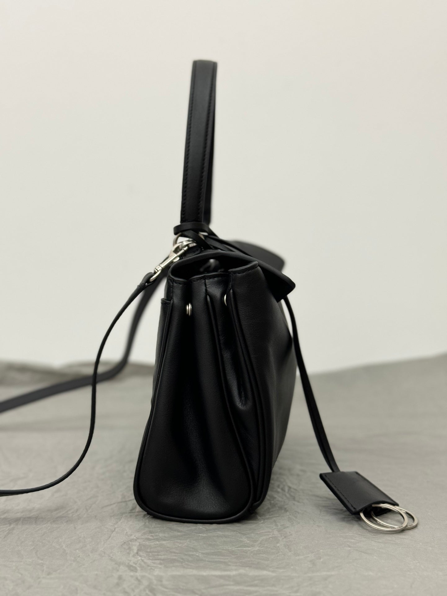 Balenciaga Small Rodeo Bag 29 Black Calfskin Sliver Hardware