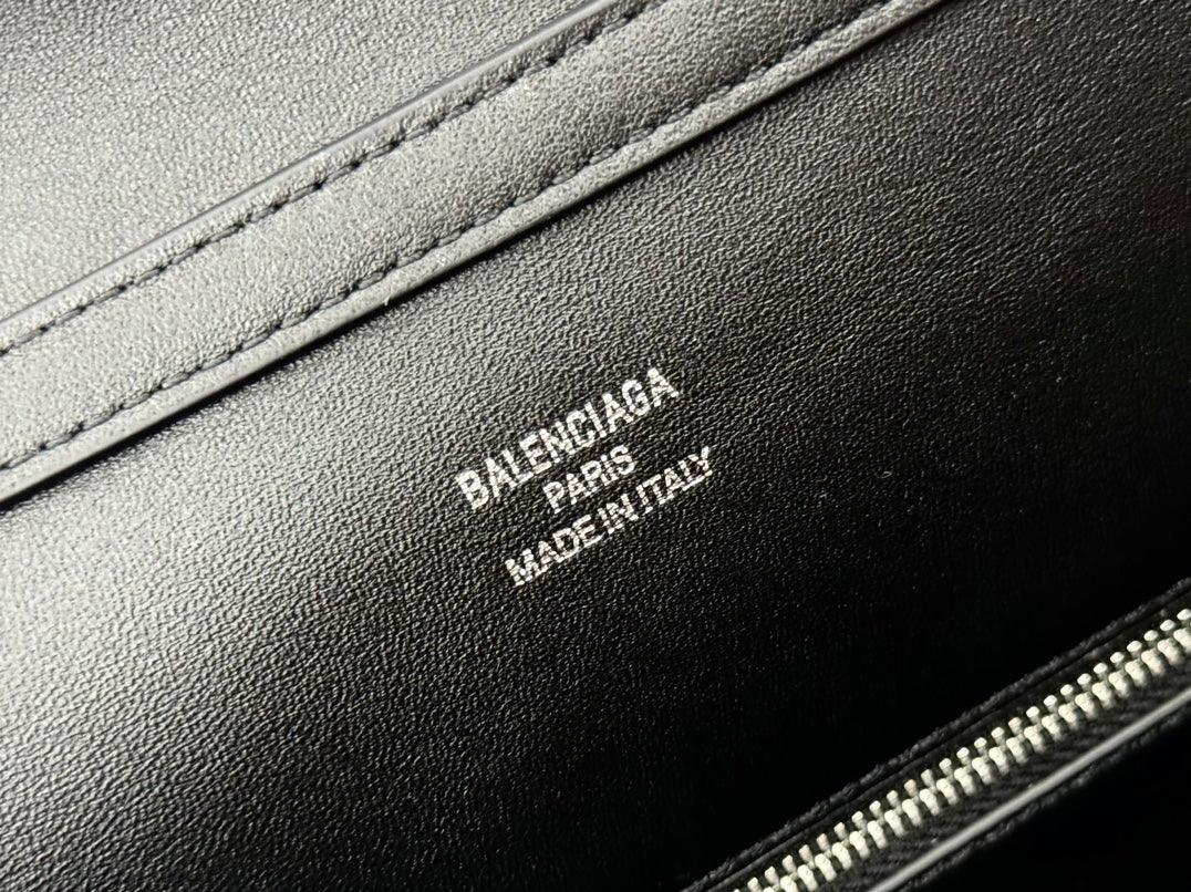 Balenciaga Large Rodeo Bag 40 Black Calfskin Sliver Hardware