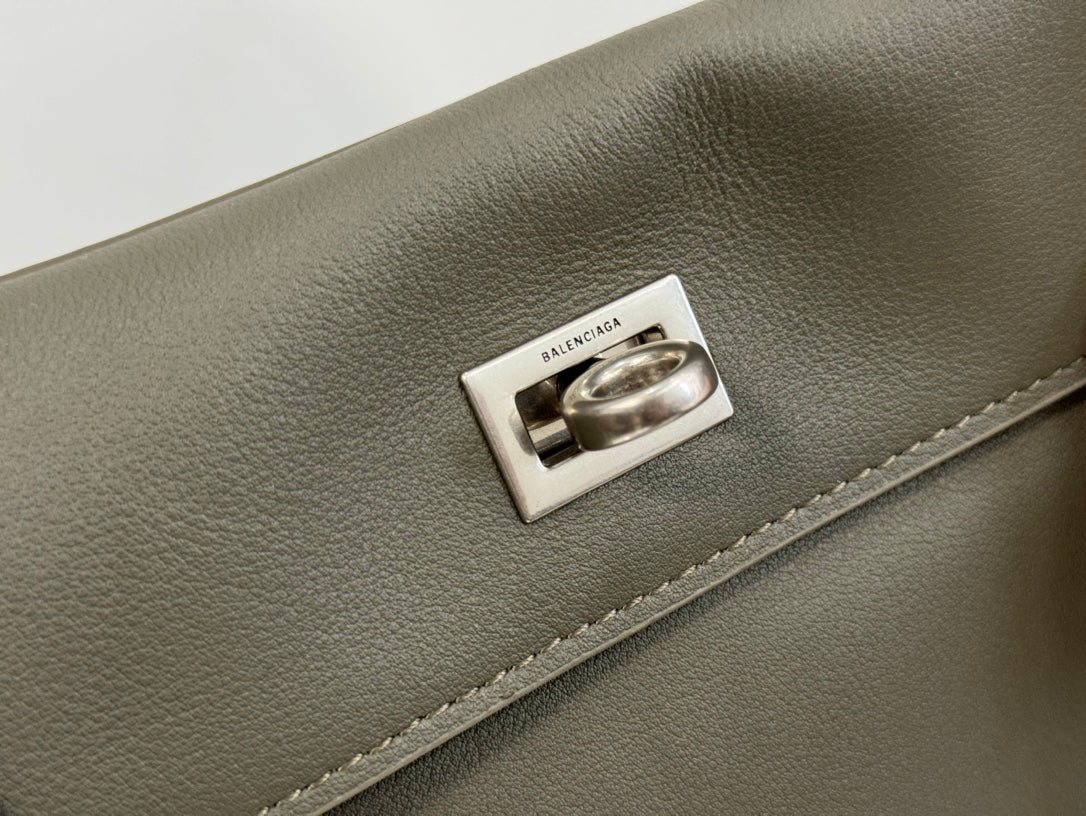 Balenciaga Small Rodeo Bag 29 Olive Green Calfskin Sliver Hardware