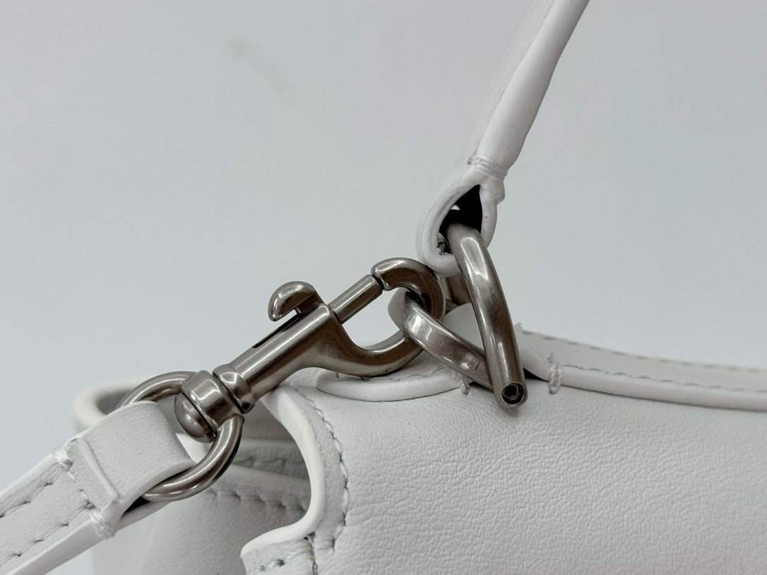 Balenciaga Mini Bag 22 White Calfskin Sliver Hardware