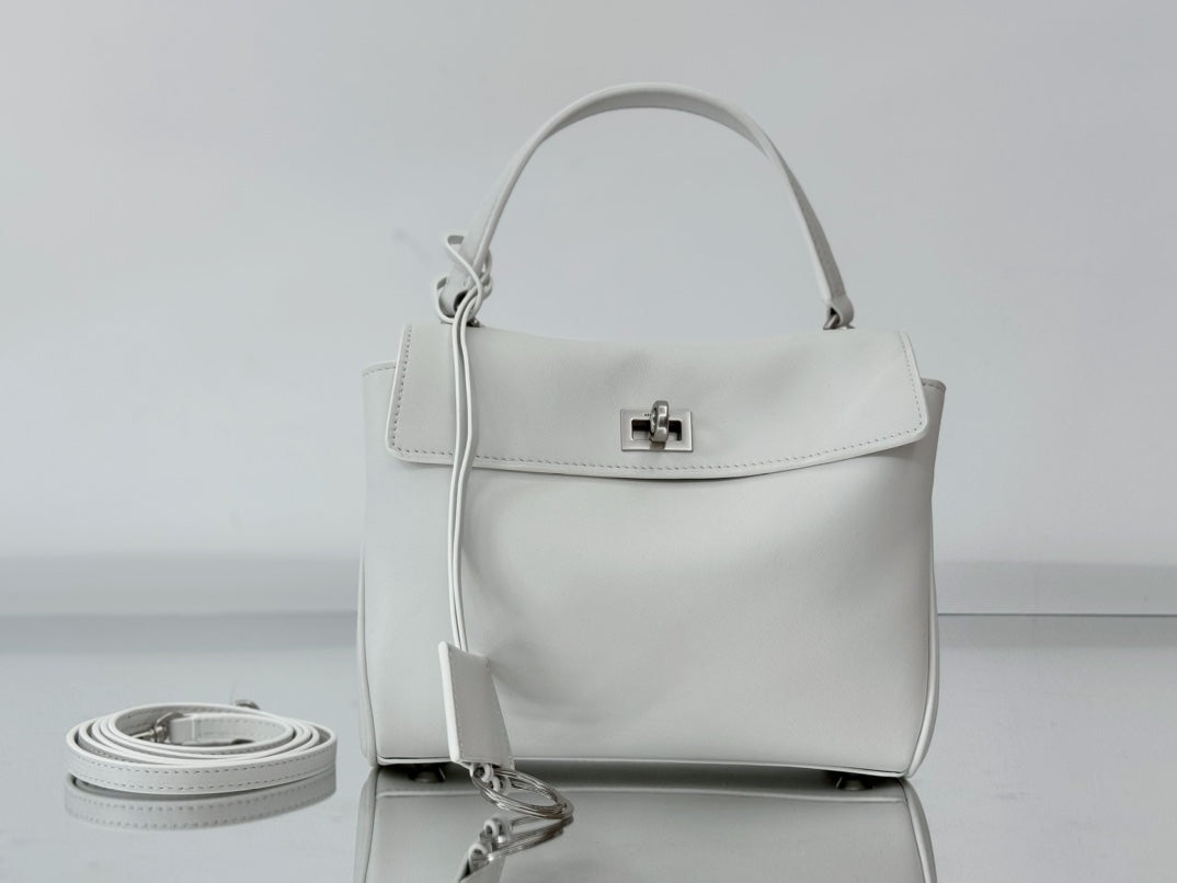 Balenciaga Mini Bag 22 White Calfskin Sliver Hardware