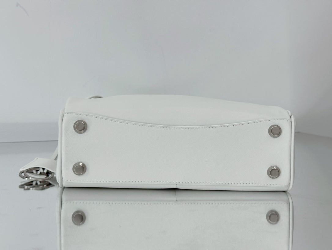 Balenciaga Small Bag 29 White Calfskin Sliver Hardware