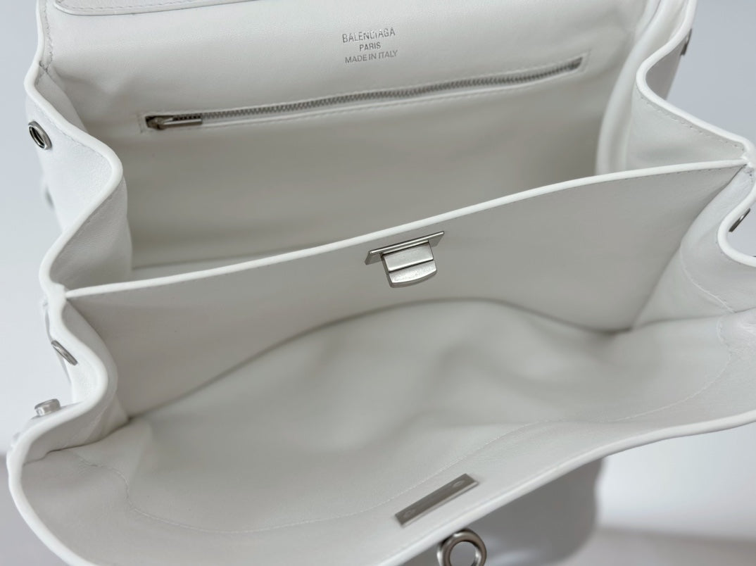 Balenciaga Small Bag 29 White Calfskin Sliver Hardware