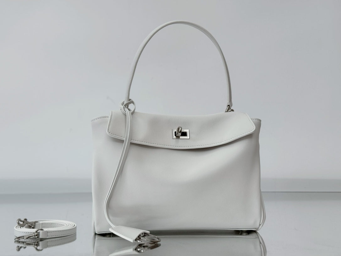 Balenciaga Small Bag 29 White Calfskin Sliver Hardware